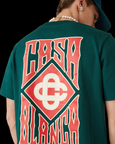 CASABLANCA Gothic Stacked Logo T-shirt Mens Apparel